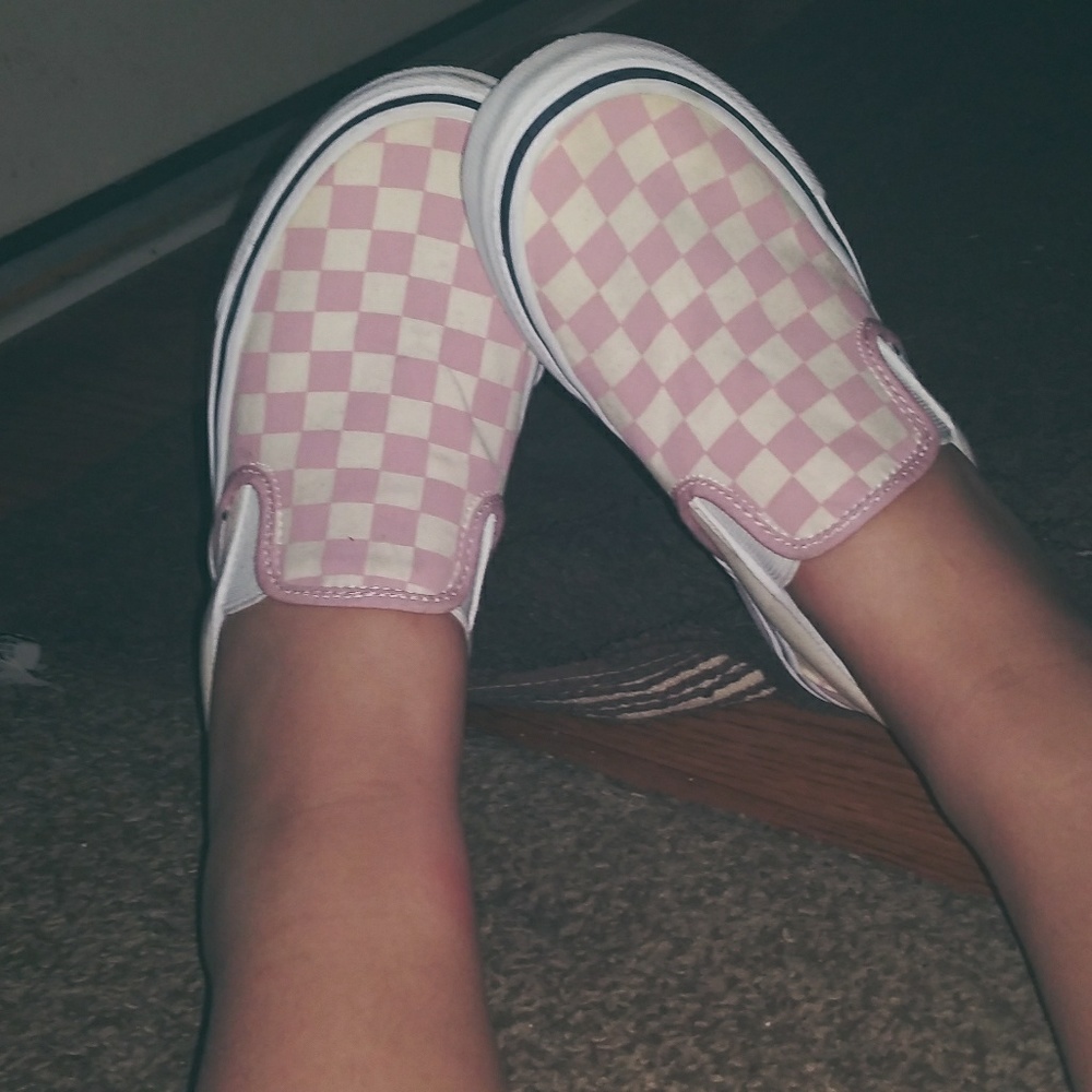 Pink checkerd vans